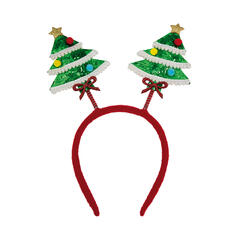 Tiara juletre med glitter 1 Tiara - Polyester, plast, metall