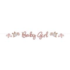 Blooming Baby Girl 1 Bokstavbanner i papir - 2m