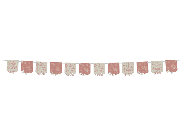 Blooming Baby Girl 1 Flaggbanner i papir - 6m
