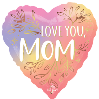 Botanical Traces Love You Mom 1 Folieballong - Hjerte - 28" (71cm)