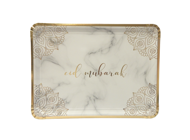 Eid Mubarak - Marble & Gold 3 Serveringsskåler i papir - 40x30cm
