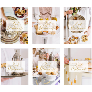 Eid Mubarak - Party 6 Takkekort i papir - 10x15cm