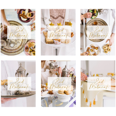 Eid Mubarak - Party 6 Takkekort i papir - 10x15cm