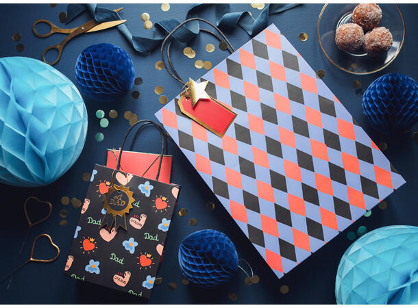 Gavepose - firkanter - Miks 1 Gavepose i papir - 24x32x10cm 