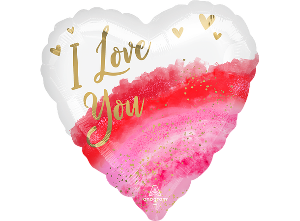 Geode Watercolor Love 1 Folieballong - Rund - 18" (43cm)