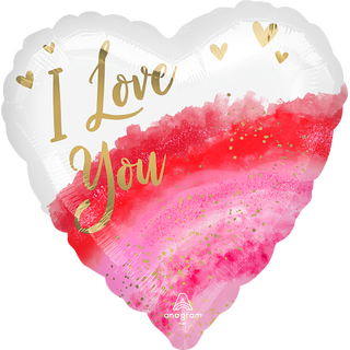 Geode Watercolor Love 1 Folieballong - Rund - 18" (43cm)