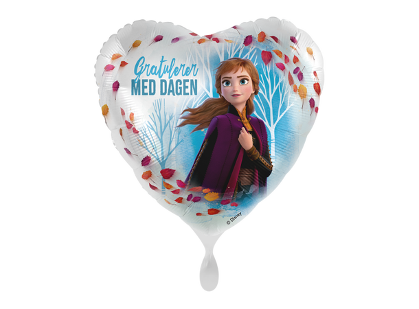Gratulerer med dagen- Frozen - Anna 1 Folieballong hjerte - 17" - (43cm)