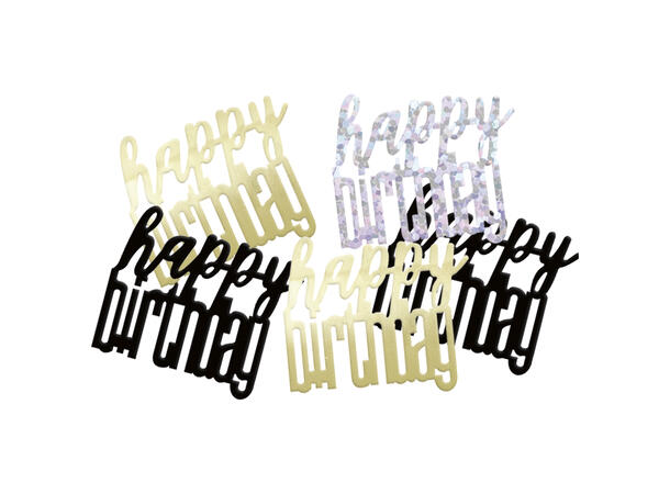 Konfetti - Happy Birthday - Svart 14g
