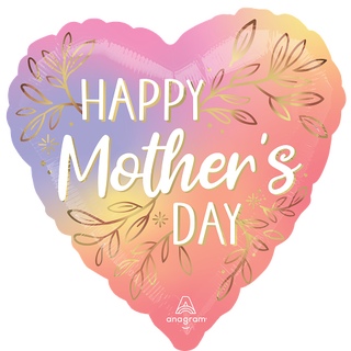 Mothers Day - Botanical Traces 1 Folieballong - Hjerte - 18" (43cm)