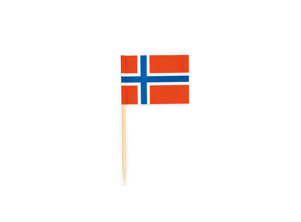 Norske flagg 50 Cocktailpinner med flagg 