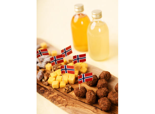 Norske flagg 50 Cocktailpinner med flagg 