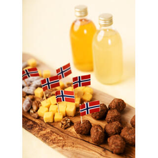 Norske flagg 50 Cocktailpinner med flagg