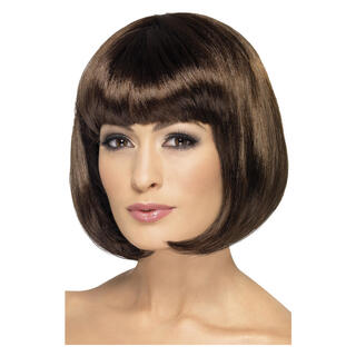 Partyrama - Parykk Bob - Brun 1 Parykk tl dame - 28cm