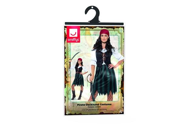 Pirat medhjelper kostyme - Blå 1 kostyme til dame - Str S 