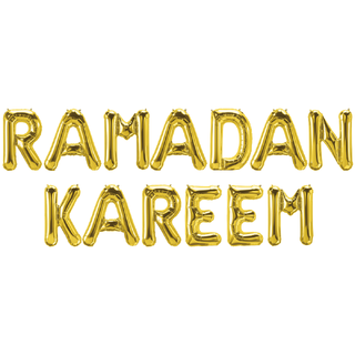 Ramadan Kareem - Gull Ballongord - 13 ballonger - 41cm (16")