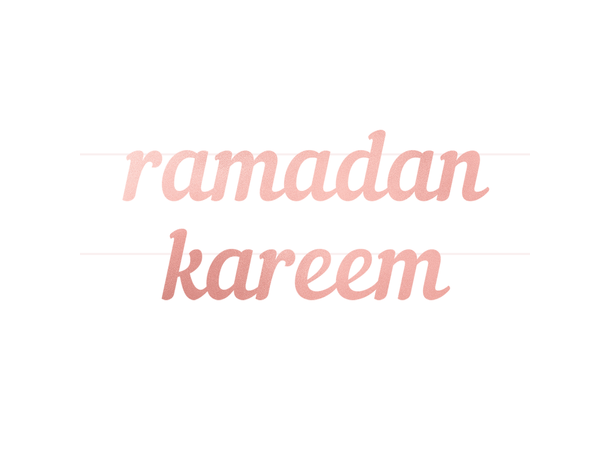 Ramadan Kareem - Rosegull 1 Bokstavbanner i papir - 2m
