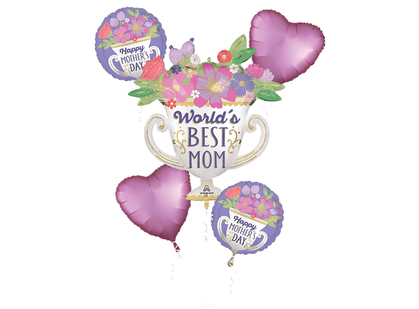 Satin World's Best Mom Trophy 1 Folieballong med form 