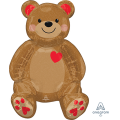 Sitting Teddy 1 Folieballong med form - 43x50cm