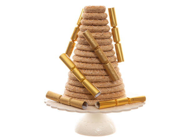 Smell Bon-Bon gull metallic glitter 3ass 6 stk 15 cm lange, med knall,vits & hatt 