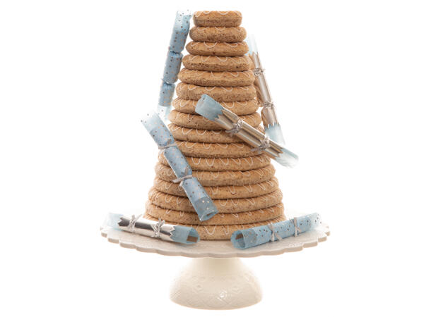 Smell Bon-Bon lys blå/sølv m/sløyfe 2ass 6 stk 15 cm lange, med knall,vits & hatt 