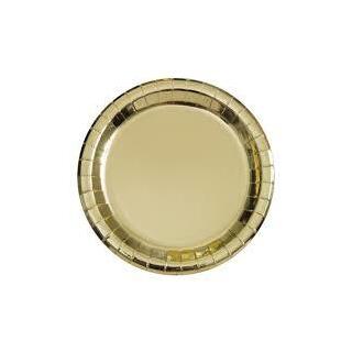 Tallerken - Gull Metallic 23cm - 8pk