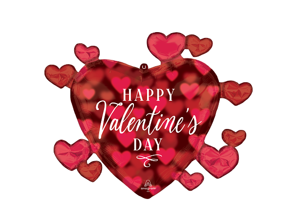 Valentine Romantic Glow 1 Folieballong med form - 93x81cm 