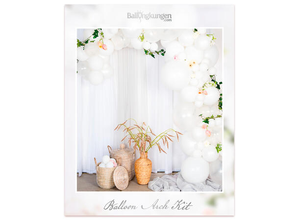 Ballongbuekit - Hvit 1 Ballongdekorasjon av gummiballonger