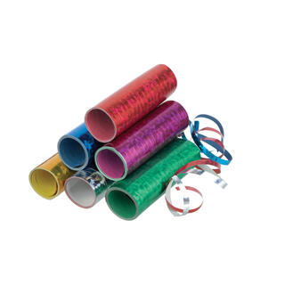 Holografiske serpentiner - 6 farger Serpentiner i papir 6pk - 400m