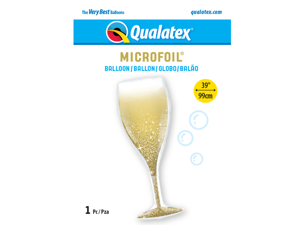 Premium Ballongfigur - Champagneglass Folie - 99cm