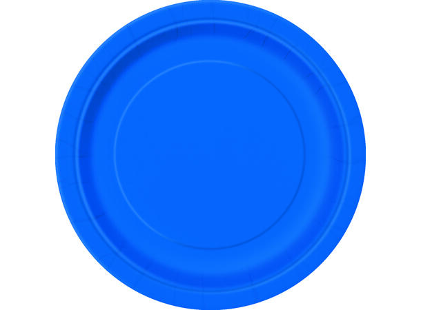 Tallerken Mørk Blå - Plastfri 8 Runde Ensfargede papptallerken  - 23cm