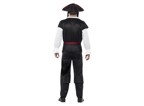 Aye Aye piratkaptein kostyme - Sort 1 kostyme til herre - Str L
