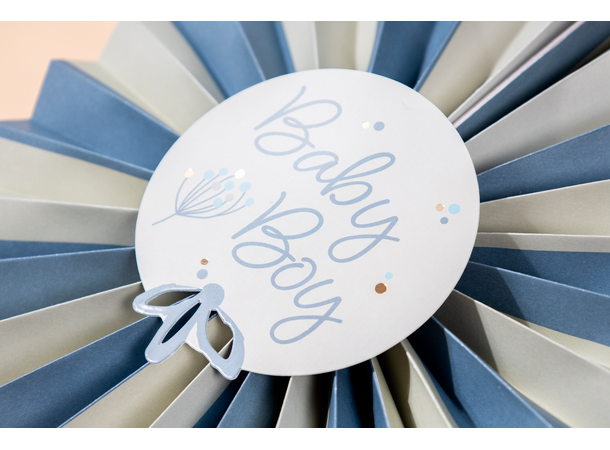 Blooming Baby Boy 3 Papirvifter i papir - 35cm/25cm