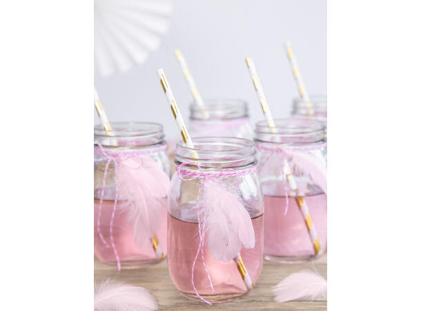 Dekorative fjær - lys rosa 1 pose med fjær - 3g 