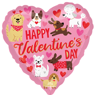 Doggone Cute Valentine 1 Folieballong - Rund - 18" (43cm)