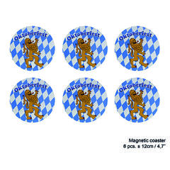 Drikkebrikke - Oktoberfest - Magnetisk 6 Brikker - 12cm