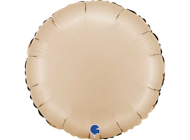 Ensfarget - Satin Nude 1 Folieballong - Rund - 18" (43cm)