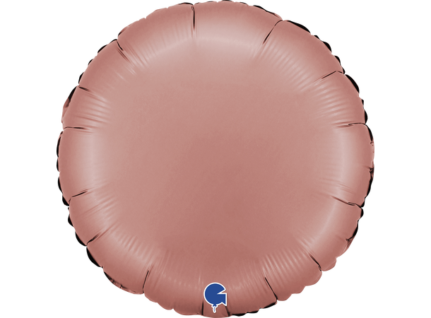 Ensfarget - Satin Rose Gold 1 Folieballong - Rund - 18" (43cm)