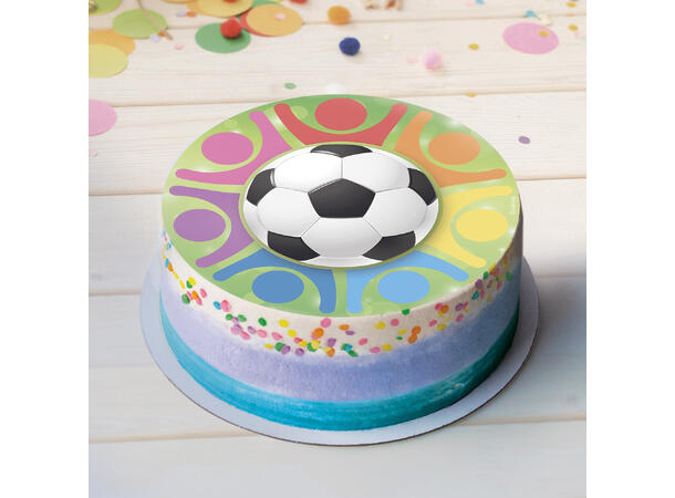 Fotball 1 spiselig kakeskilt - 20cm