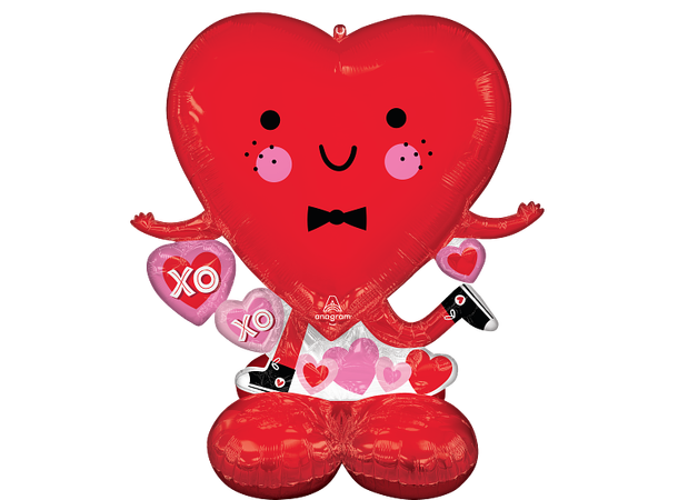 Happy Heart 1 Folieballong m/form Airloonz-106x109cm 