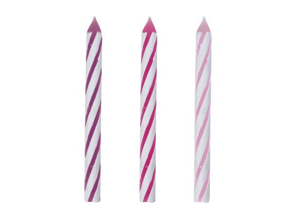 Kakelys - "Happy Birthday" - Rosa & Sølv Sett