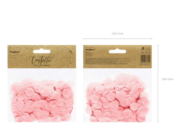 Lys Rosa runde konfetti 1 Pose konfetti - 15g