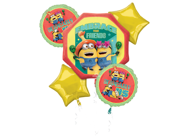 Minions - Despicable Me 4 1 Folieballong bukett - 5 ballonger 