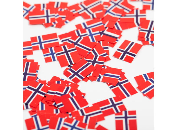 Norsk Flagg Bordkonfetti i papir - 150 stk