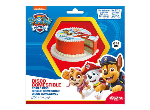 Paw Patrol 1 Spiselig kakeskilt - sukkerfri - 16cm