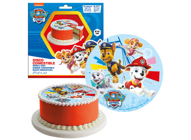 Paw Patrol 1 Spiselig kakeskilt - sukkerfri - 16cm