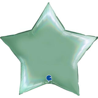 Rainbow Holographic - Platinum Tiffany 1 Folieballong - Stjerne - 36" (91cm)