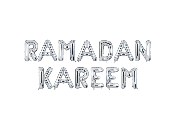 Ramadan Kareem - Sølv Ballongord - 13 ballonger - 41cm (16")
