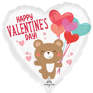 Valentine Bear Hug 1 Folieballong - Rund - 18" (43cm)