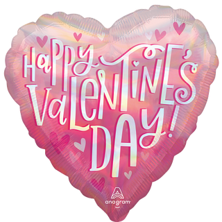 Valentines Day - Iridescent Pearl Shine 1 Folieballong - Rund - 18" (43cm)