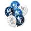 Ballonger - 18-årsdag - Blå & Sølv 30cm - 6pk